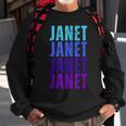 I Love Janet Pattern First Name Janet Sweatshirt Gifts for Old Men