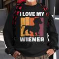 I Love My Wiener Dog Funny Dachshund Dad Dog Lover Pun Sweatshirt Gifts for Old Men