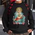 Immaculate Heart Of Mary Our Blessed Mother Catholic VintageSweatshirt Gifts for Old Men