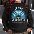 In April We Wear Blues Autism Awareness Month Puzzle Rainbow Sweatshirt Gifts for Old Men