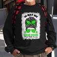 In May We Wear Green Messy Bun Mental Health Awareness Month Sweatshirt Gifts for Old Men
