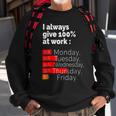 Labor Day For Men Women I Always Give 100 At Work Men Women Sweatshirt Graphic Print Unisex Gifts for Old Men