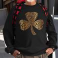 Leopard Shamrock Clover Cheetah Print St Patricks Day Sweatshirt Gifts for Old Men