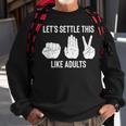Lets Settle This Like Adults Funny Rock Paper Scissor Sweatshirt Gifts for Old Men