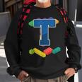 LetterMaster Builder Alphabet Last Name Building Blocks Sweatshirt Gifts for Old Men