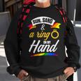 Lgbt Pride Gay Bachelor Party Sun Ring Hand Engagement Sweatshirt Gifts for Old Men
