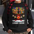 Library Squad Reindeer Christmas Funny Book Lover Pajama Men Women Sweatshirt Graphic Print Unisex Gifts for Old Men