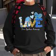 Love World Down Syndrome Day Awareness Leopard Gnome Ribbon Sweatshirt Gifts for Old Men