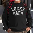 Lucky Af Mens Distressed St Patricks Day Sweatshirt Gifts for Old Men