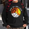 Mens Dad Of Ballers Funny Softball Volleyball Basketball Dad Sweatshirt Gifts for Old Men