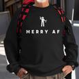 Mens Merry Af Simple Minimalist Funny Christmas Men Women Sweatshirt Graphic Print Unisex Gifts for Old Men