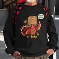 Meow Cat Funny Turkey Thanksgiving Holiday Sweatshirt Gifts for Old Men