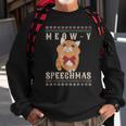 Meow-Y Speechmas Christmas Cat Funny Cat Love Pajama Xmas Men Women Sweatshirt Graphic Print Unisex Gifts for Old Men