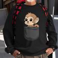 Monkey In Pocket Funny Animal Lover Gift Sweatshirt Gifts for Old Men
