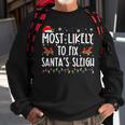 Most Likely To Fix Santa Sleigh Christmas Believe Santa V3 Men Women Sweatshirt Graphic Print Unisex Gifts for Old Men