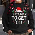 Most Likely To Get Lit Drinking Funny Family Christmas Xmas Men Women Sweatshirt Graphic Print Unisex Gifts for Old Men