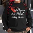 My Heart Belong To Him Couple Awesome Funny Valentine Sweatshirt Gifts for Old Men
