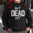 Not Dead Yet Undead Veteran Zombie Gift Men Women Sweatshirt Graphic Print Unisex Gifts for Old Men