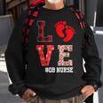 Ob Nurse Love Valentines Day Leopard Plaid Hearts Nursing Men Women Sweatshirt Graphic Print Unisex Gifts for Old Men