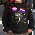 Orca In Space Genderfluid Pride Sweatshirt Gifts for Old Men