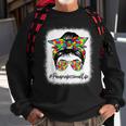 Paraprofessional Messy Bun Supporting Autism Awareness Month Sweatshirt Gifts for Old Men