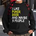 Pokerkarten Spruch Pokerrunde I Like Beer Poker Sweatshirt Geschenke für alte Männer