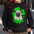 Pug St Patricks Day Clovers Sweatshirt Gifts for Old Men