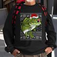 Santa Hat Bass Fish Xmas Lighting Ugly Bass Christmas Funny Gift Sweatshirt Gifts for Old Men