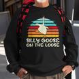 Silly Goose On The Loose Retro Sunset Funny Quote GiftSweatshirt Gifts for Old Men