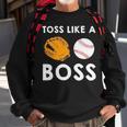 Softball Toss Like A Boss Sports Pitcher Team Ball Glove Cool Sweatshirt Gifts for Old Men