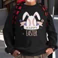 Sport Bunny Baseball Easter Day Egg Rabbit Baseball Ears Funny Sweatshirt Gifts for Old Men