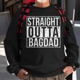 Straight Outta Bagdad Proud Veteran Men Women Sweatshirt Graphic Print Unisex Gifts for Old Men