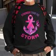 Stronger Than The Storm Fight Breast Cancer Ribbon Wear Pink Sweatshirt Gifts for Old Men