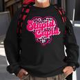 Stupid Cupid Anti Valentine Groovy Valentine Checker Heart Sweatshirt Gifts for Old Men