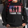 Thank You American Flag Military Heroes Veteran Day Design Men Women Sweatshirt Graphic Print Unisex Gifts for Old Men