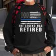 The Legend Has Retired Blue Line Officer Retirement Gift Sweatshirt Gifts for Old Men