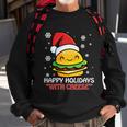 Ugly Christmas Sweater Burger Happy Holidays With Cheese V16 Sweatshirt Gifts for Old Men