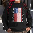 Union Proud American Flag Operating Engineer Men Women Sweatshirt Graphic Print Unisex Gifts for Old Men