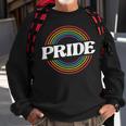 Unisex Schwarzes Sweatshirt, Regenbogen PRIDE Schriftzug, Mode für LGBT+ Geschenke für alte Männer