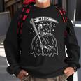 Vintage Death Cat Meow Funny Halloween Cat Lover Sweatshirt Gifts for Old Men
