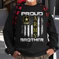 Vintage Proud Army Brother With American Flag Gift Sweatshirt Gifts for Old Men
