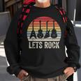 Vintage Retro Lets Rock Rock And Roll Guitar Music Sweatshirt Gifts for Old Men