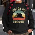 Vintage Retro Sunset Fire Fighters Dibs On The Fire Chief Sweatshirt Gifts for Old Men