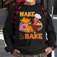 Wake Bake Turkey Feast Meal Dinner Chef Funny Thanksgiving Sweatshirt Gifts for Old Men
