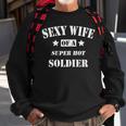 Womens Funny Wife Army Husband Military Soldier Veteran Men Women Sweatshirt Graphic Print Unisex Gifts for Old Men