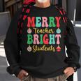 Xmas Groovy Retro Christmas Merry & Bright Teacher Student Men Women Sweatshirt Graphic Print Unisex Gifts for Old Men