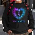 You Matter Dont Let Your Story End Semicolon Heart Sweatshirt Gifts for Old Men