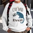 Best Cat Dad Ever Fist Bump Blue Cat Personalized Cat Dad Sweatshirt Gifts for Old Men