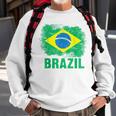 Brazil Soccer Football Brazilian Flag Yellow Vintage Men Women Sweatshirt Graphic Print Unisex Gifts for Old Men