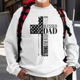 Cool Christian Blessed Dad Cross American Flag Fathers Day Sweatshirt Gifts for Old Men